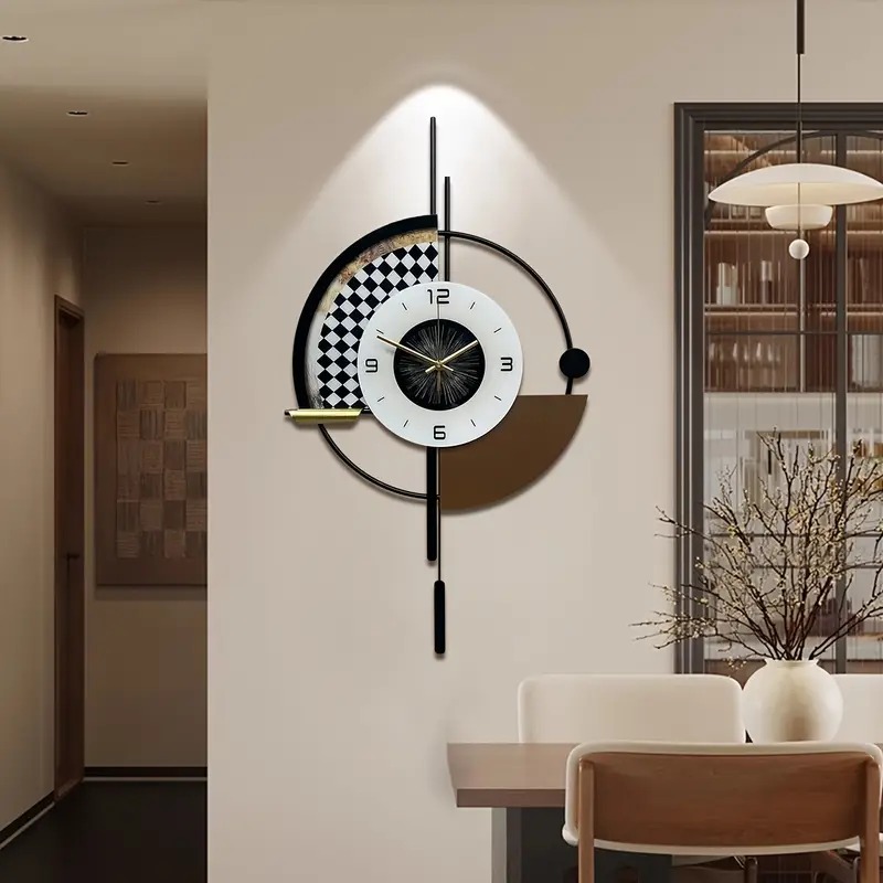 Large Modern Retro Silent Wall Clock with Nautical Design